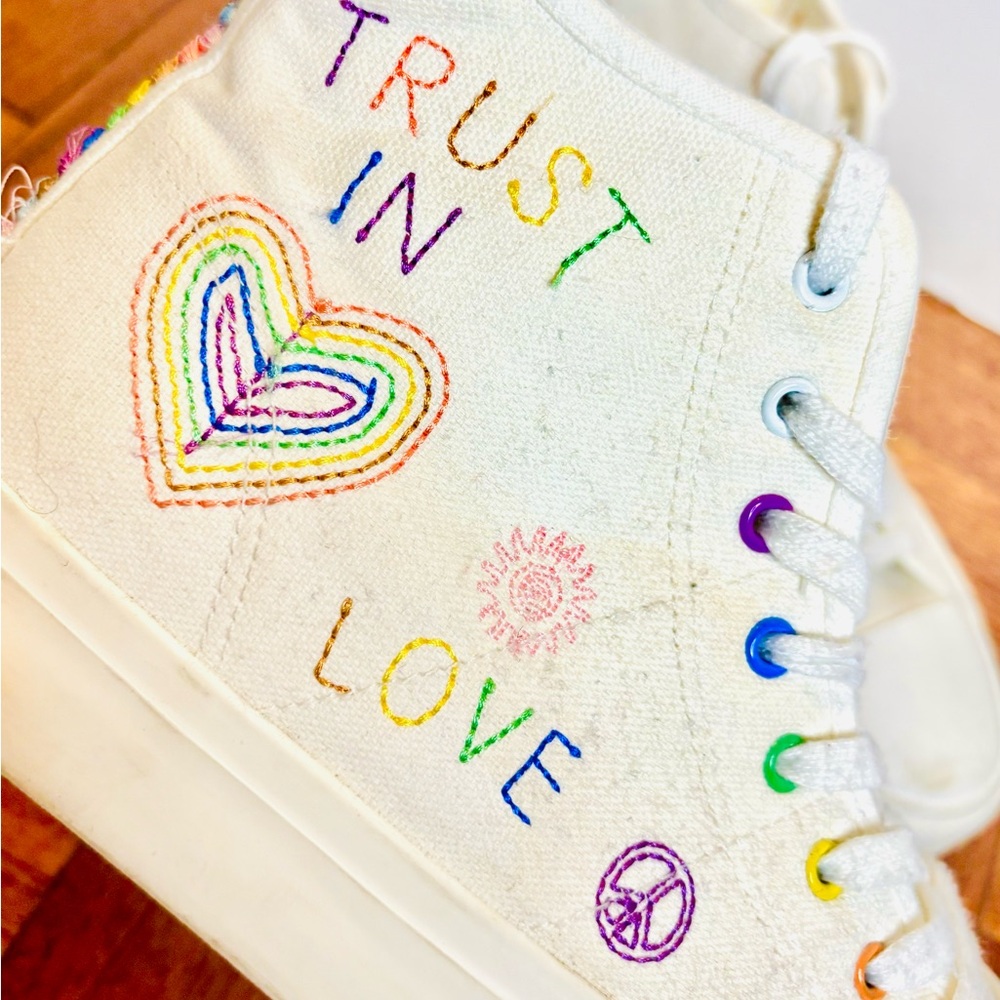 American Eagle Outfitters Pride canvas high top sneakers